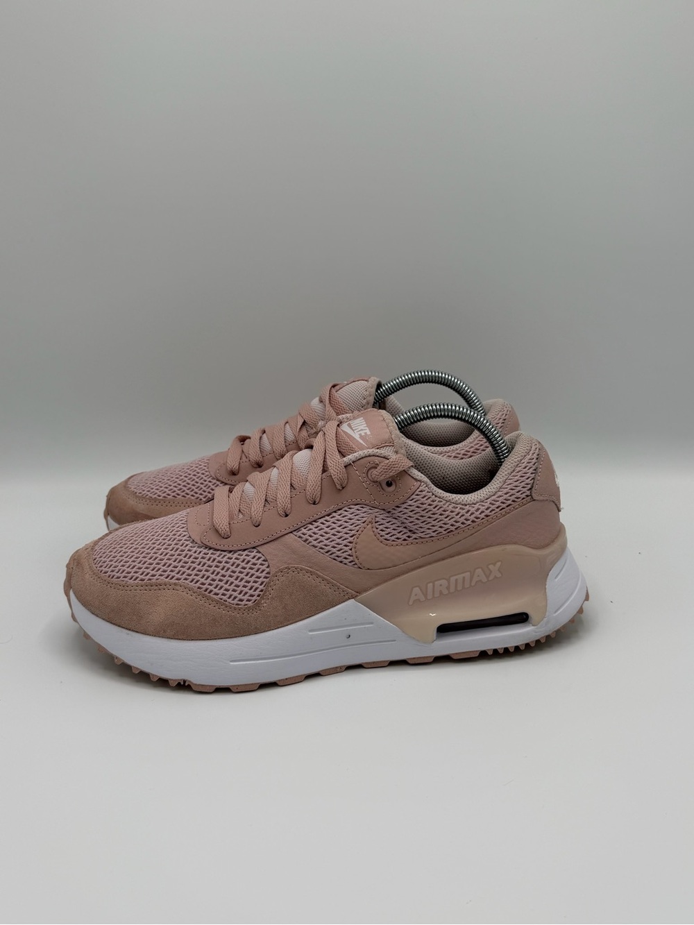 Nike Women's Air Max Pink Mesh & Suede Sneakers - Picture 2 of 8